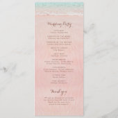 Rosa Herzen im Sandstrand Hochzeitsprogramm Programm (Rückseite)