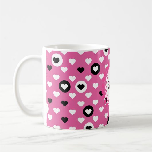 Rosa Herzen Kaffeetasse (Links)