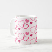 Rosa Herzen Kaffeetasse (Vorderseite Links)