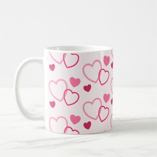 Rosa Herzen Kaffeetasse (Links)