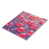 Rosa Herzen Keramik Tile Fliese (Seite)