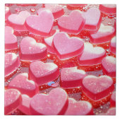 Rosa Herzen Keramik Tile Fliese (Vorderseite)