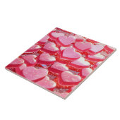 Rosa Herzen Keramik Tile Fliese (Seite)