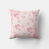 Rosa Herzen Kissen (Rückseite)