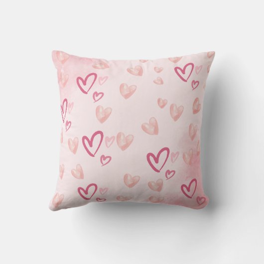 Rosa Herzen Kissen (Rückseite)