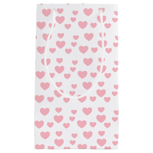 Rosa Herzen Kleine Geschenktüte (Vorderseite)