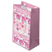 Rosa Herzen Kleine Geschenktüte (Rückseite Schrägansicht)