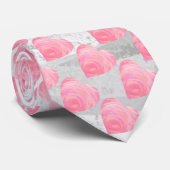 Rosa Herzen Krawatte (Gerollt)