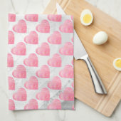 Rosa Herzen Küchentuch (Viertel Falte)