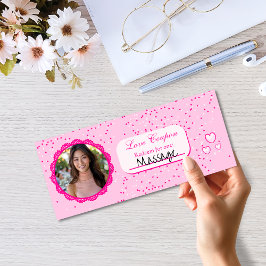 Rosa Herzen Liebe Coupons Valentinstag Feiertagskarte