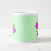 Rosa Herzen, Liebe, Romantik, Valentinstag, Sterne Jumbo-Tasse (Vorderseite)