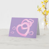 Rosa Herzen liebend Karte für Notiz, Gruß, danke (Gelbe Blume)