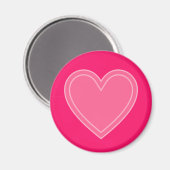 Rosa Herzen Magnet (Vorderseite/Rückseite)