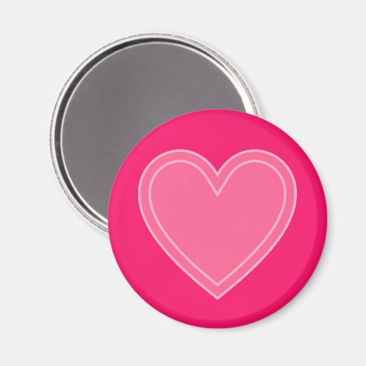 Rosa Herzen Magnet (Vorderseite/Rückseite)