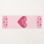 rosa Herzen mit anpassbarem Text Yogamatte (Vorderseite (Horizontal))