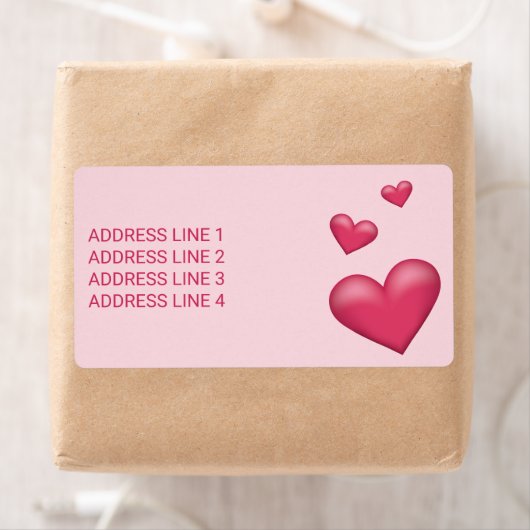 rosa Herzen mit benutzerdefiniertem Text (Insitu)