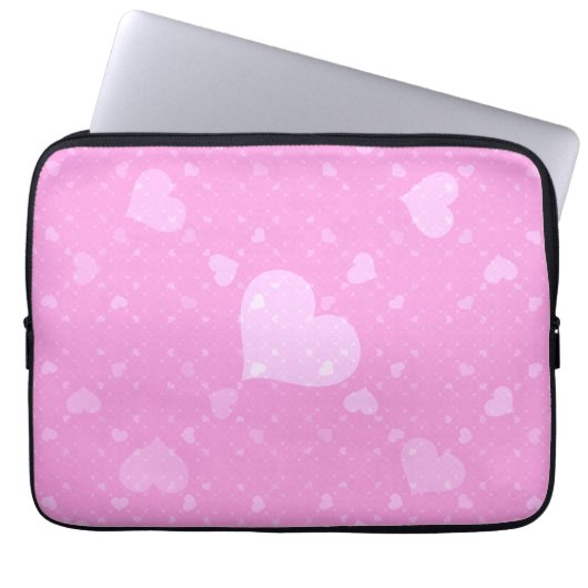 Rosa Herzen mit Liebe Laptopschutzhülle (Vorderseite)