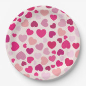 Rosa Herzen mit Weiß Pappteller (Vorderseite)