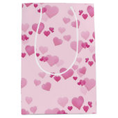 Rosa Herzen Mittlere Geschenktüte (Vorderseite)