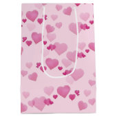 Rosa Herzen Mittlere Geschenktüte (Rückseite)