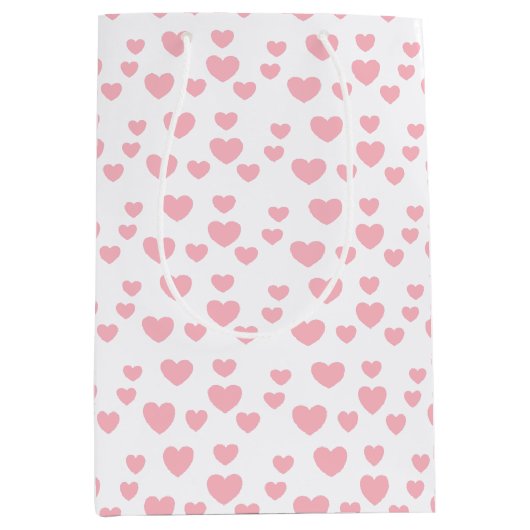 Rosa Herzen Mittlere Geschenktüte (Vorderseite)