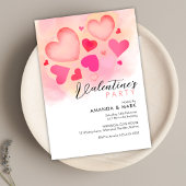 Rosa Herzen Moderne Valentinische Party Einladung