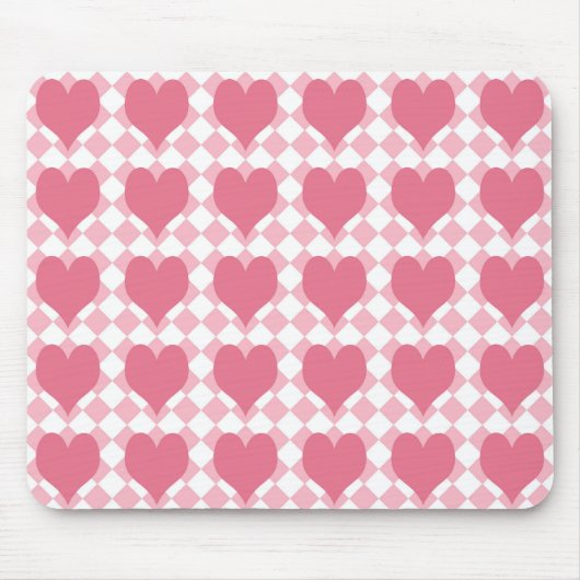 Rosa Herzen Mousepad (Vorne)