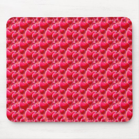 Rosa Herzen Mousepad (Vorne)