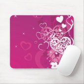 Rosa Herzen Mousepad (Mit Mouse)