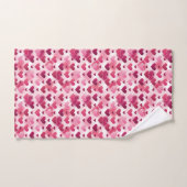 Rosa Herzen Muster Badhandtuch Set (Handtuch)