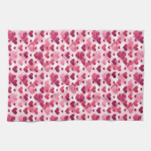 Rosa Herzen Muster Geschirrtuch (Horizontal)