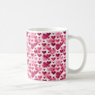Rosa Herzen Muster Kaffeetasse