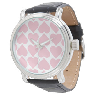 Rosa Herzen Muster, Romantisch, Liebe Armbanduhr