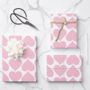 Rosa Herzen Muster, Romantisch, Liebe Geschenkpapier Set