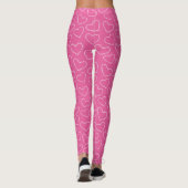 Rosa Herzen Muster Rosa Leggings Frauen, Mädchen (Rückseite)