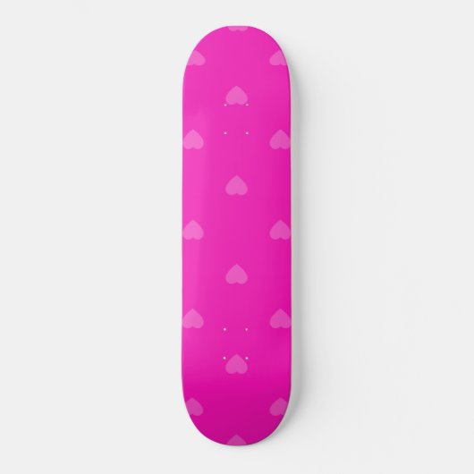 Rosa Herzen Muster Skateboard (Vorderseite)