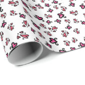 Rosa Herzen Muster – Süßes Doodle-Design Geschenkpapier (Rolleneckpunkt)