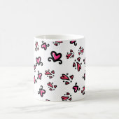 Rosa Herzen Muster – Süßes Doodle-Design Kaffeetasse (Mittel)