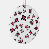 Rosa Herzen Muster – Süßes Doodle-Design Keramik Ornament (Rechts)
