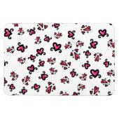 Rosa Herzen Muster – Süßes Doodle-Design Magnet (Horizontal)