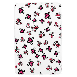 Rosa Herzen Muster – Süßes Doodle-Design Magnet