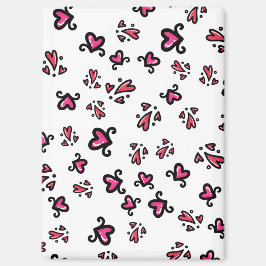 Rosa Herzen Muster – Süßes Doodle-Design Magnet