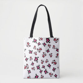 Rosa Herzen Muster – Süßes Doodle-Design Tasche