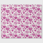 Rosa Herzen Muster Valentinstag Geschenkpapier (Flach)