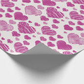 Rosa Herzen Muster Valentinstag Geschenkpapier (Ecke)
