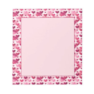 Rosa Herzen Muster - Valentinstag Thema Notizblock