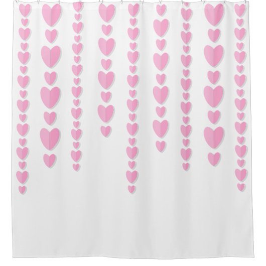 Rosa Herzen Niedlich Valentine Duschvorhang (Vorderseite)