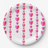 Rosa Herzen Niedlich Valentins Pappteller (Vorderseite)