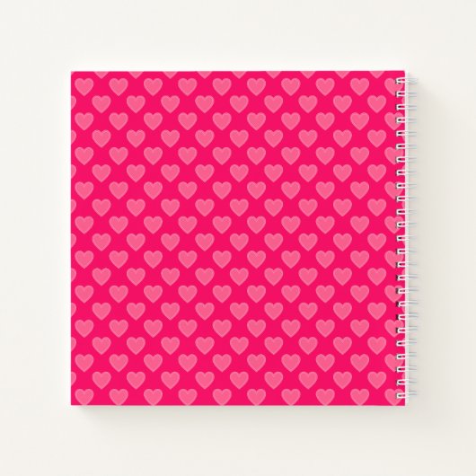 Rosa Herzen Notizblock (Rückseite)