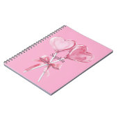 Rosa Herzen Notizblock (Linke Seite)